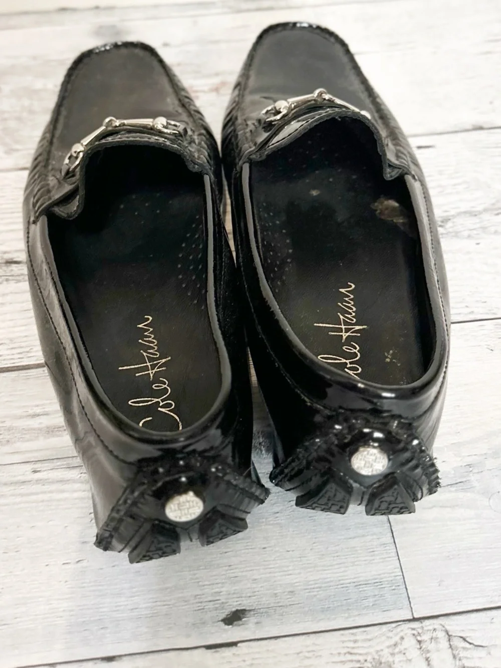 Cole Haan Black Patent Leather Loafers Sz